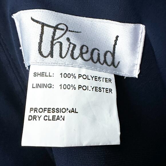 Thread Bridesmaid TH065 Chiffon Off Shoulder Maxi Dress Midnight Blue 24 W NWT - Picture 7 of 9